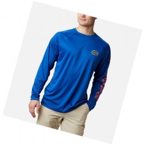 Bluza Columbia Collegiate PFG Terminal Tackle Long Sleeve - Florida Męskie Pomarańczowe | 28HYCZNVX