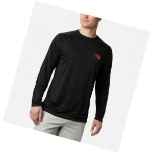 Bluza Columbia Collegiate PFG Terminal Tackle Long Sleeve - Oregon State Męskie Brązowe Pomarańczowe Czarne | 23TNYRVLB