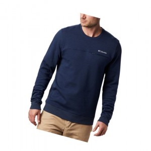 Bluza Columbia Lodge Double Knit Męskie Granatowe Białe | 45WDXKHFI