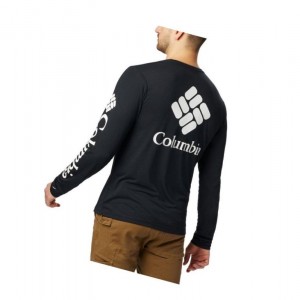 Bluza Columbia Miller Valley Long Sleeve Graphic Męskie Czarne Białe | 65IHNTRGE