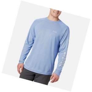 Bluza Columbia PFG Terminal Deflector Long Sleeve Tall Męskie Niebieskie Szare | 42FDEAMNP