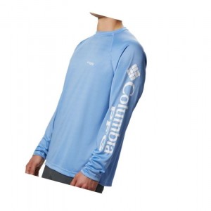 Bluza Columbia PFG Terminal Tackle Long Sleeve Big Męskie Białe | 87TGRQWCP