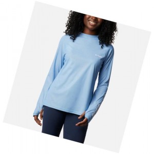 Bluza Columbia PFG Tidal Deflector Zero Mock Long Sleeve Damskie Lazur Niebieskie | 24RGMOAZH