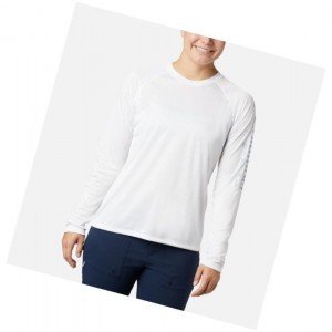 Bluza Columbia PFG Tidal II Long Sleeve Damskie Białe Szare | 97QULJEVZ