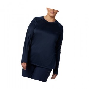 Bluza Columbia PFG Tidal II Long Sleeve Plus Size Damskie Granatowe Białe | 43EPDKBFY