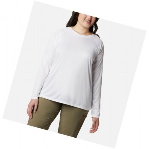 Bluza Columbia PFG Tidal II Long Sleeve Plus Size Damskie Białe Szare | 05UMVZILB