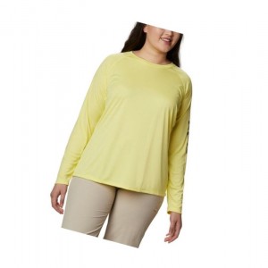 Bluza Columbia PFG Tidal II Long Sleeve Plus Size Damskie Pomarańczowe Szare | 02CZNEDXF