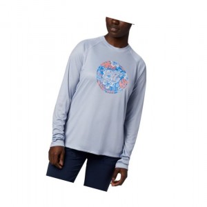 Bluza Columbia PFG Tidal Printed Medallion Long Sleeve Damskie Szare Niebieskie | 28VYDPCAQ