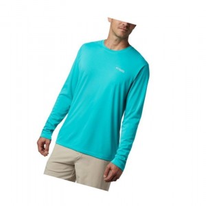 Bluza Columbia PFG Zero Rules Long Sleeve Męskie Głęboka Turkusowe | 97VJHNDTU