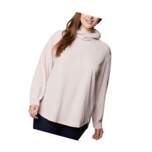 Bluza Columbia Pine Street Split Cowl Neck Plus Size Damskie Różowe | 08XPVFEMK