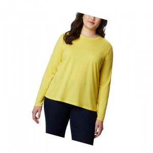 Bluza Columbia Solar Shield Long Sleeve Plus Size Damskie Żółte | 43SXZTEWI