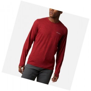 Bluza Columbia Tech Trail Long Sleeve Crew II Męskie Niebieskie Czerwone | 59CQXRZFH