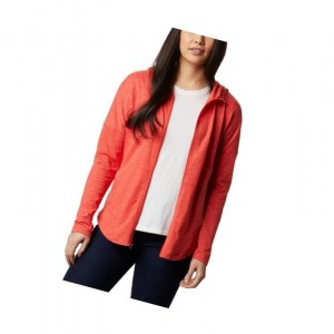 Bluza z Kapturem Columbia Cades Cove Full Zip Damskie Czerwone | 06NXZSOGE