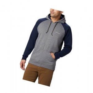 Bluza z Kapturem Columbia Hart Mountain II Fleece Męskie Szare Granatowe | 50STKJDCY