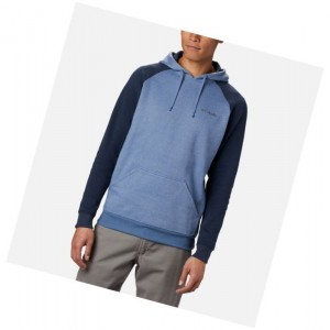 Bluza z Kapturem Columbia Hart Mountain II Fleece Męskie Niebieskie Szare Granatowe | 91WXNBKAC