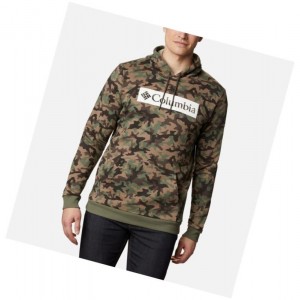 Bluza z Kapturem Columbia Logo Printed Męskie Szare Zielone Camo | 18LQRJSTP