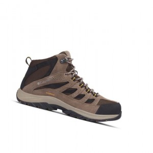 Buty Trekkingowe Columbia Crestwood Mid Waterproof Wide Męskie Ciemny Brązowe Szare | 03PVKXRSO