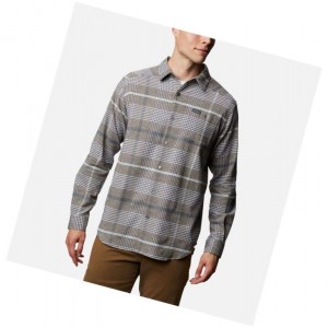 Koszule Columbia Cornell Woods Flannel Long Sleeve Tall Męskie Szare | 69AHKJVSB