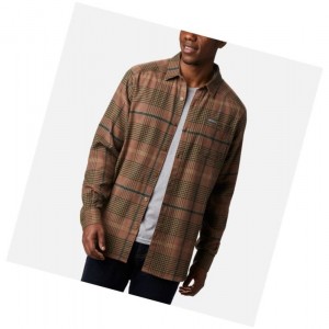 Koszule Columbia Cornell Woods Flannel Long Sleeve Męskie Brązowe | 59MBNPXUA