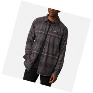 Koszule Columbia Cornell Woods Flannel Long Sleeve Męskie Szare Zielone | 95HSLWUNV