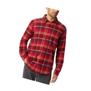 Koszule Columbia Cornell Woods Flannel Long Sleeve Męskie Niebieskie Czerwone | 51JHVYQCL