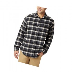 Koszule Columbia Deschutes River Heavyweight Flannel Męskie Czarne | 59SHNEYZI