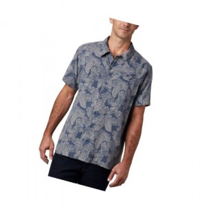 Koszule Columbia Lakeside Trail Short Sleeve Tall Męskie Ciemny Niebieskie | 10QAIXCHM