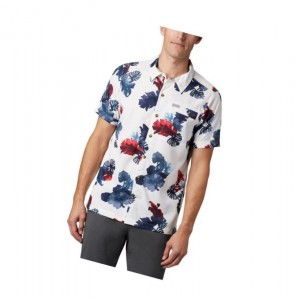 Koszule Columbia Outdoor Elements Short Sleeve Print Męskie Białe | 38KPOVFZR