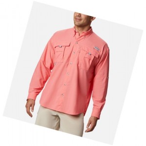 Koszule Columbia PFG Bahama II Long Sleeve Męskie Różowe | 68PIXNZVA