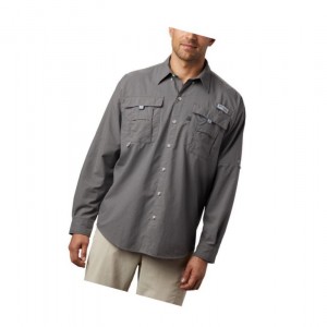 Koszule Columbia PFG Bahama II Long Sleeve Męskie Szare | 25RBHISPQ