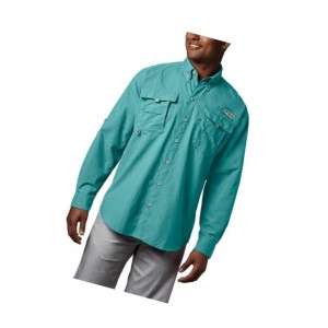 Koszule Columbia PFG Bahama II Long Sleeve Tall Męskie Głęboka Niebieskie | 87YMRFHOS