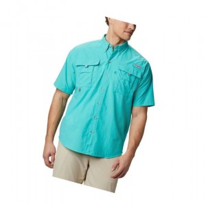 Koszule Columbia PFG Bahama II Short Sleeve Męskie Głęboka Turkusowe | 76XHIGVTO