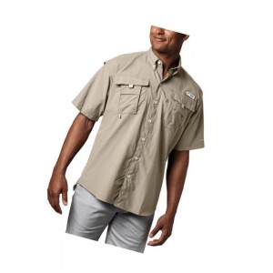 Koszule Columbia PFG Bahama II Short Sleeve Męskie Khaki | 67CFHSEPD