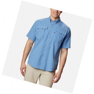 Koszule Columbia PFG Bahama II Short Sleeve Męskie Niebieskie | 56XNYOALP