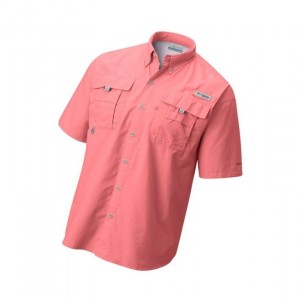 Koszule Columbia PFG Bahama II Short Sleeve Męskie Różowe | 53ZGUYHQT