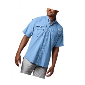 Koszule Columbia PFG Bahama II Short Sleeve Big Męskie Niebieskie | 49SCWQKYJ