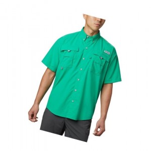 Koszule Columbia PFG Bahama II Short Sleeve Męskie Głęboka Zielone | 06SEDIFRB