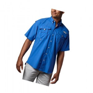 Koszule Columbia PFG Bahama II Short Sleeve Męskie Niebieskie | 98ECVKNXL