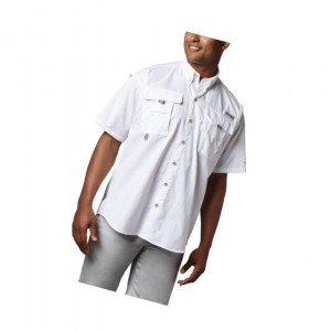 Koszule Columbia PFG Bahama II Short Sleeve Tall Męskie Białe | 97XDJKSQA