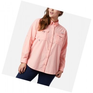 Koszule Columbia PFG Bahama Long Sleeve Plus Size Damskie Różowe | 29WYUZAIP