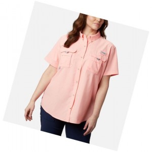 Koszule Columbia PFG Bahama Short Sleeve Plus Size Damskie Różowe | 68WVYQKXM