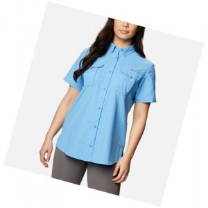 Koszule Columbia PFG Bahama Short Sleeve Damskie Niebieskie | 67ODXSFNL