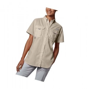 Koszule Columbia PFG Bahama Short Sleeve Damskie Khaki | 64SOHLQRC