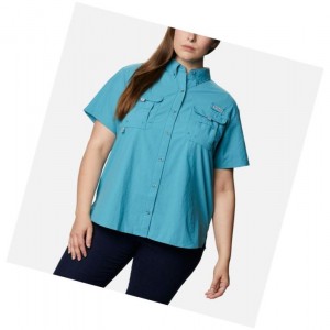 Koszule Columbia PFG Bahama Short Sleeve Plus Size Damskie Niebieskie | 63HWQGTJS