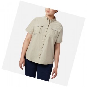 Koszule Columbia PFG Bahama Short Sleeve Plus Size Damskie Khaki | 21CKJVEQR