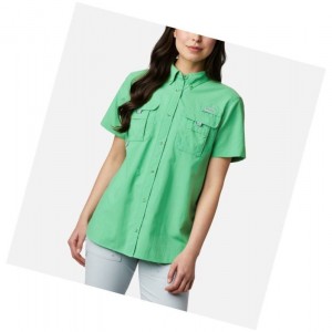 Koszule Columbia PFG Bahama Short Sleeve Damskie Turkusowe | 01HKOATYE