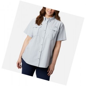 Koszule Columbia PFG Bahama Short Sleeve Plus Size Damskie Szare | 87WSACDYO