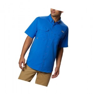 Koszule Columbia PFG Blood and Guts III Short Sleeve Woven Męskie Niebieskie | 20SIYRNZE