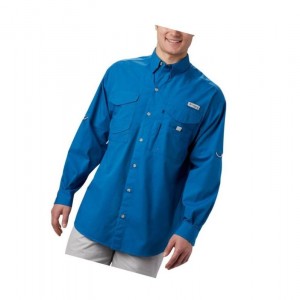 Koszule Columbia PFG Bonehead Long Sleeve Męskie Niebieskie | 84WSENQML