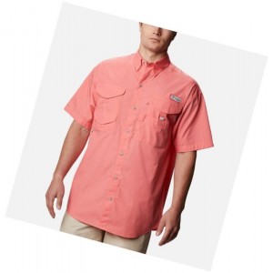 Koszule Columbia PFG Bonehead Short Sleeve Męskie Różowe | 69EAGJCON